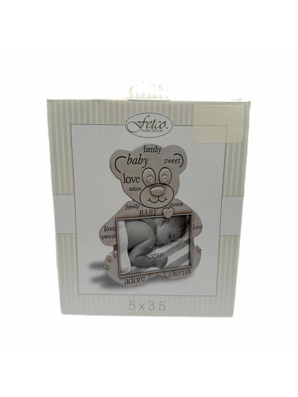 Vintage Fetco Home Décor Baby Teddy Bear-Shaped Picture Frame 5” x 3.5” – NIB